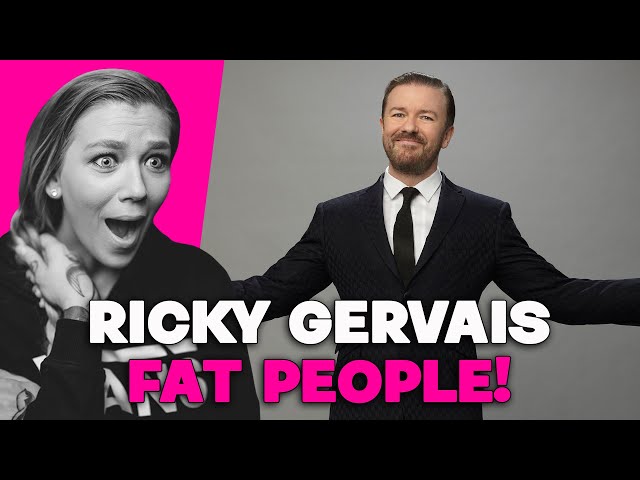 AMERICAN REACTS TO RICKY GERVAIS FAT PEOPLE | AMANDA RAE class=