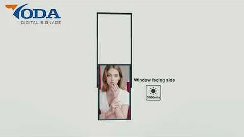 High Brightness Hanging Double Sided Window Display 55 inch Advertisement Display Screen