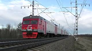 Электропоезд ЭТ2М-037 следует поездом №6776 Тверь- Бологое-Московское.