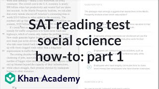 SAT Reading: Social Science. How to part 1