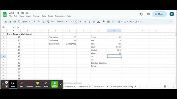 Summary Statistics - Google Sheets