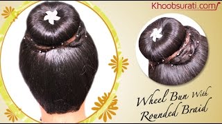 Wheel Bun With Rounded Braid By Khoobsurati.com