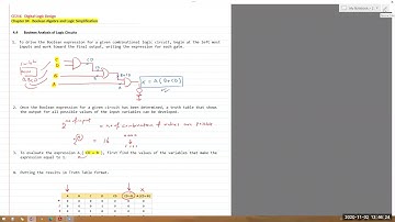 Digital Logic :  05. Ch04 - Boolean Algebra and Logic Simplification - Part 2