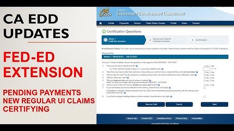 CA EDD Update - FED-ED Certification, Pending Payments, DNCP New Claims, Unemployment Update