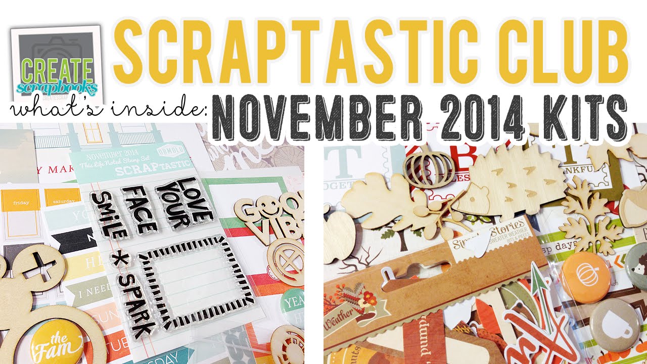 What's Inside: Scraptastic Club THIS LIFE NOTED Kit, FREE FALLIN' Kits + Stamps NOVEMBER 2014 dna kit reviews