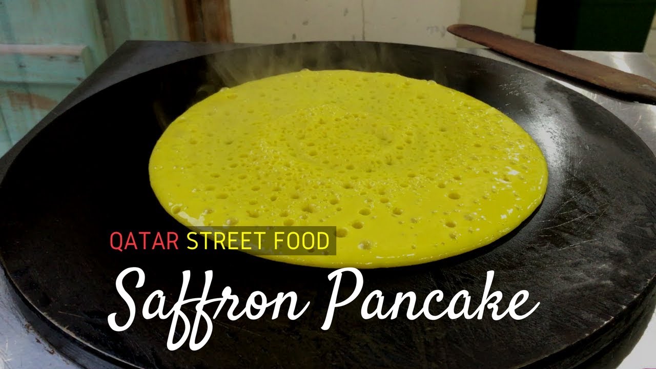 Saffron Pancake (Chebab) in Souq Waqif Qatar Street Food YouTube