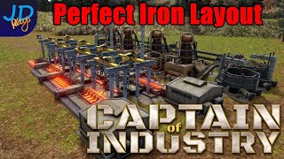 Perfectly Efficient Iron Smelter  Captain of Industry    Walkthrough, Tutorial, Guide, Tips