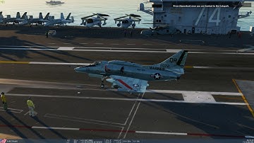 A 4E Skyhawk - M02 - Carrier Taxi & Launch