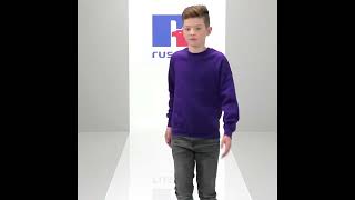 Russell: Kids Raglan Sleeve Sweatshirt - Purple