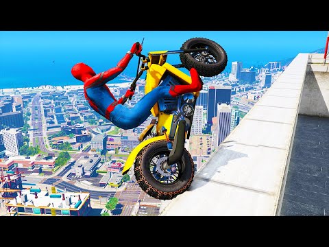 GTA 5 Spiderman Epic Jumps #52 - Spider-Man Stunts & Fails Ragdolls Gameplay