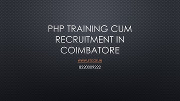 PHP Training cum Recruitment in Coimbatore-etcoe.in