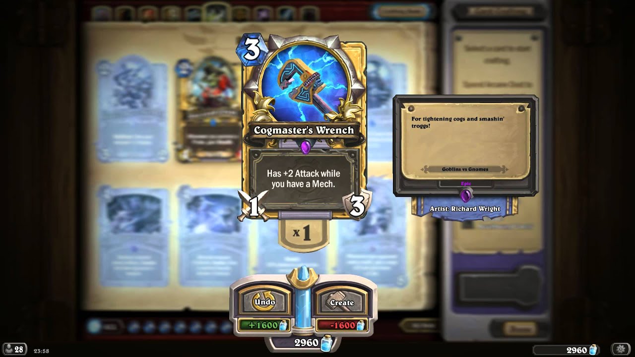 Cogmaster's Wrench HD Hearthstone Golden Card Spotlight