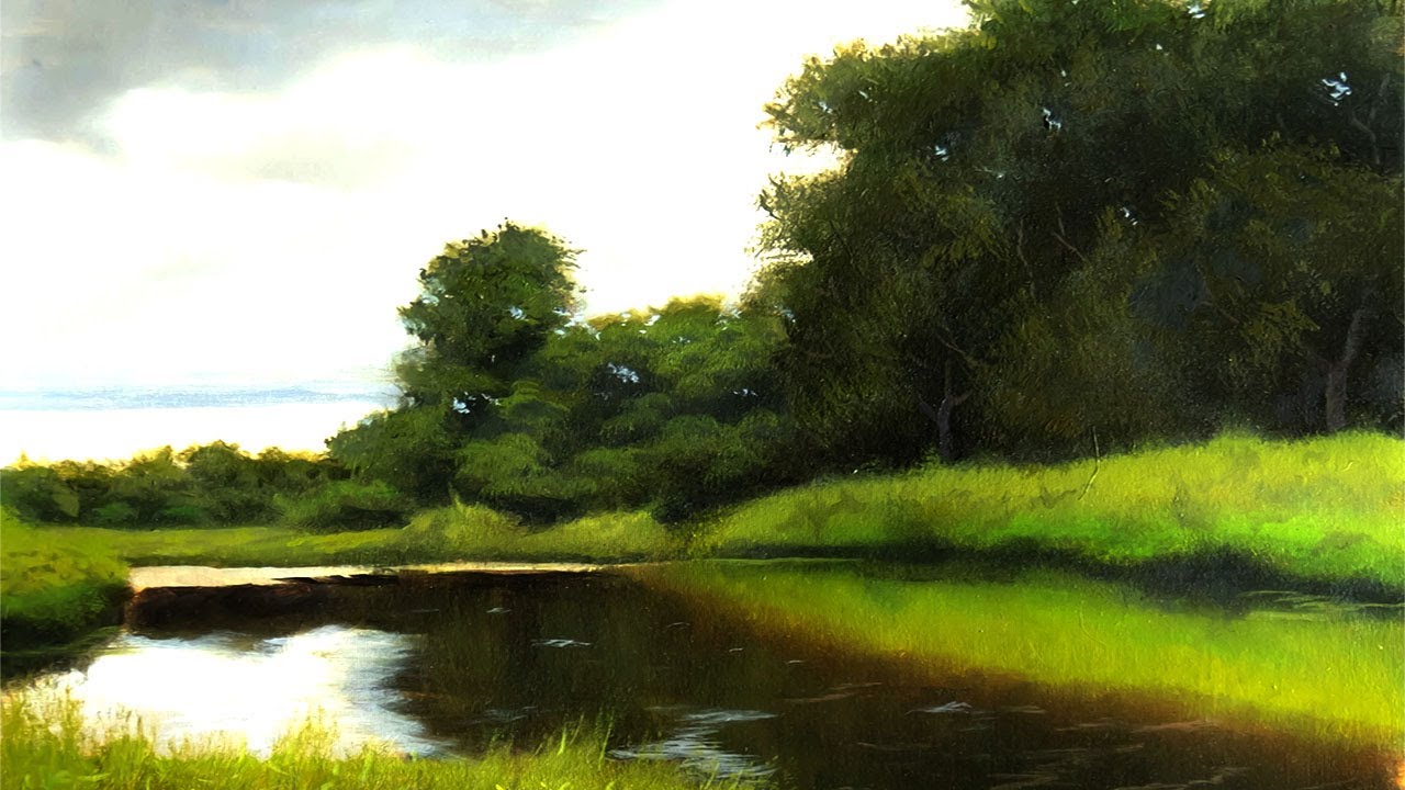 How to paint Landscape in oil painting demo, (Timelapse) A Grove walk