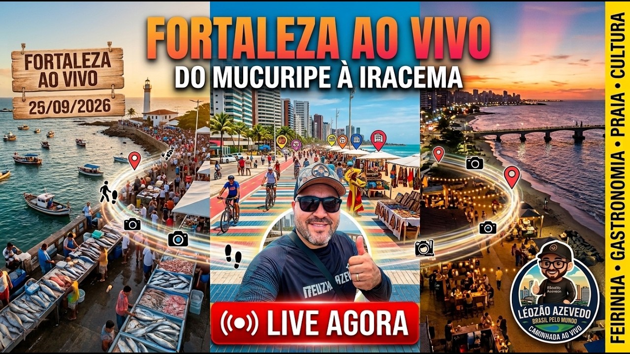 🏝️ AO VIVO de Fortaleza: Beira Mar em tempo real!