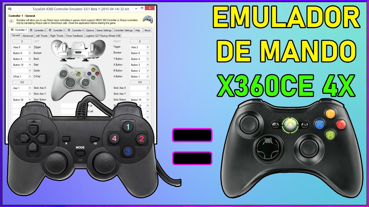 INSTALL XBOX 360 CONTROLLER EMULATOR FOR PC x360ce 4.0 
