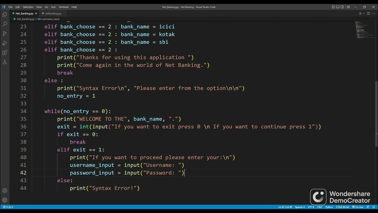 Part1 | Online banking system using python with payment receipt. - YouTube