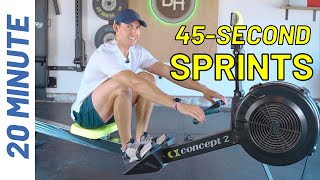 PELOTON of Rowing Workouts? 20 Minute Sprint Intervals  Lap Yourself!