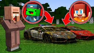 Abandoned Old Cars Race! JJ Criminal and Mikey Police - Minecraft (Maizen)