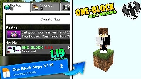 One block for Minecraft Pe 1.19 || One Block Survival For Minecraft 1.19