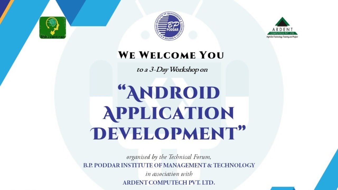Day 3-Web Workshop on “Android Application Development” - YouTube