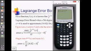 Lagrange Error Bound: Lesson