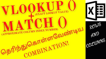 VLookup formula autofill column index number using Match formula (Approximate match ) in Tamil