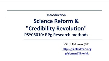 Introduction and overview of science reform and need for open-science | Week 1 RPg research methods