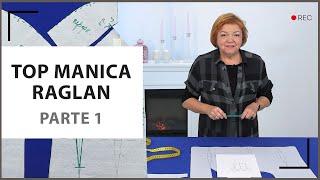 Top con manica raglan e scollatura geometrica. Parte 1