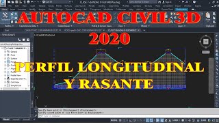 PERFIL LONGITUDINAL PARTE 01 TERRENO Y TRAZO DE RASANTE EN AUTOCAD CIVIL 3D 20182024