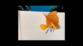 Watercolor golden guppy fish comes to life ✨ | AI animation magic #art#fish#drawing#ai