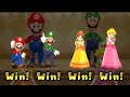 Mario Party 9 Mini Games - Ballistic Beach - Mario vs Luigi vs Daisy vs Peach (Step It Up)