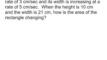 Related Rates, Rectangle Area