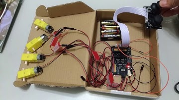Arduino Nano Shield + 4 Motors control + 4 batteries + Joystick