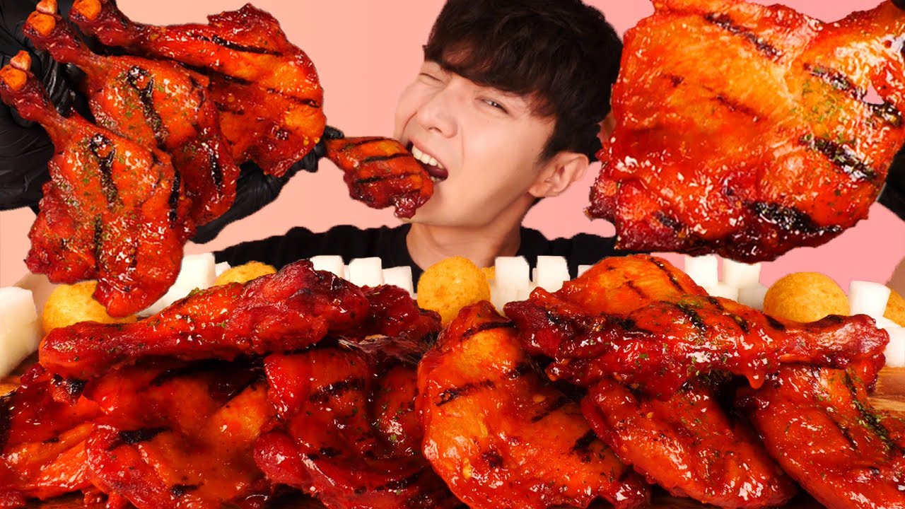 RUS SUB)Сплошная Дьявол Жареная курица Сыр Еда Mukbang🍗Hot Devil Chicken+Cheese Korean ASMR 후니 Hoony