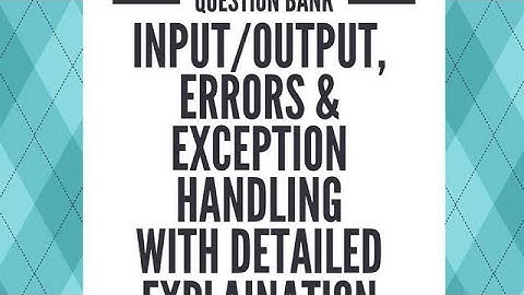 C Programming Input/Output, Errors & Exception Handling Aptitude Question Bank || CWC