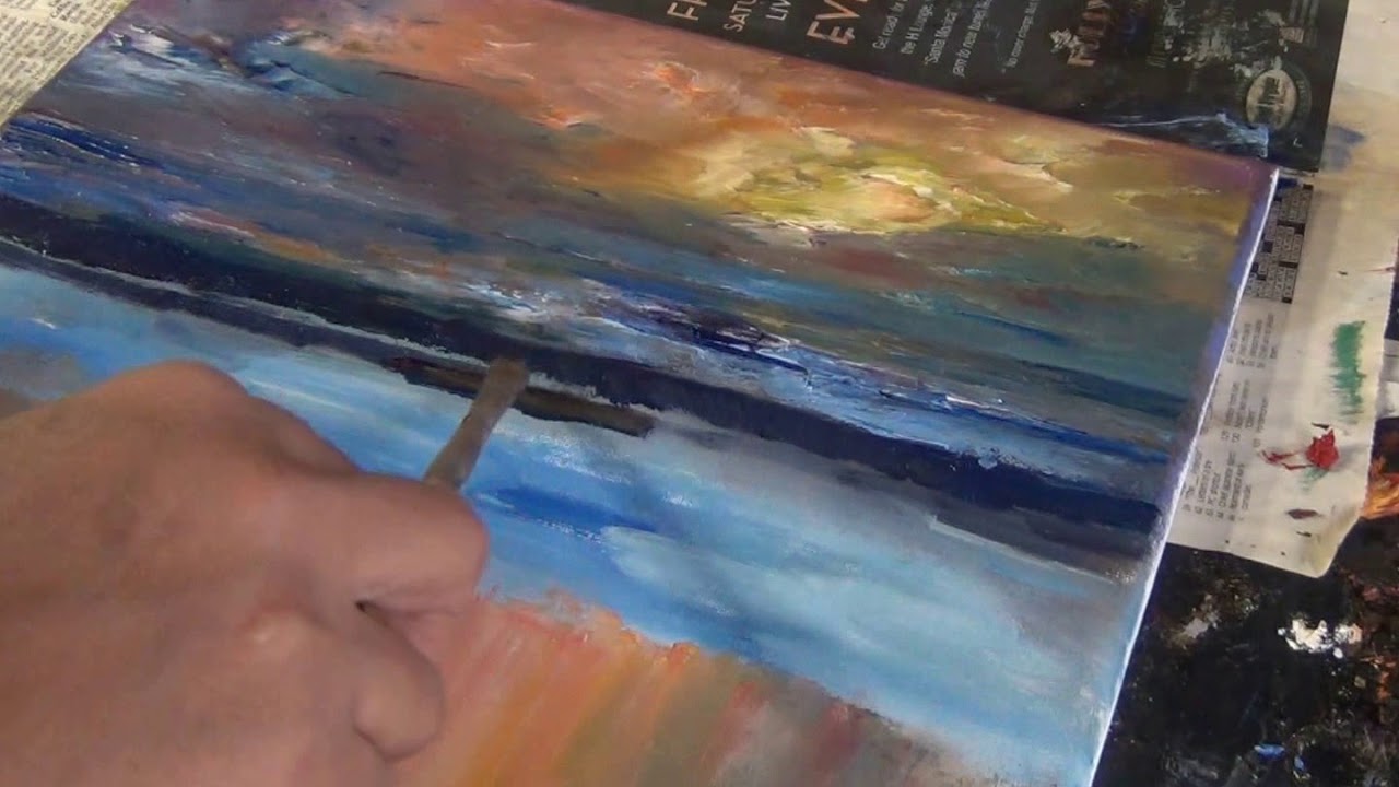 WET ON WET OIL PAINTING Demo With PALETTE KNIFE SEASCAPE YouTube wet-on-wet-oil-painting-demo-with-palette-knife-seascape-youtube