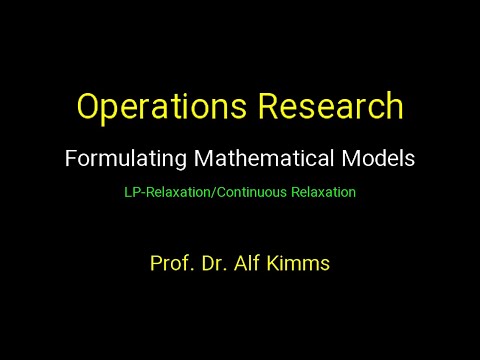 Operations Research: Formulating