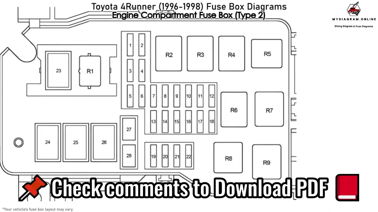 Toyota 4Runner 1996 1998 Fuse Box Diagrams