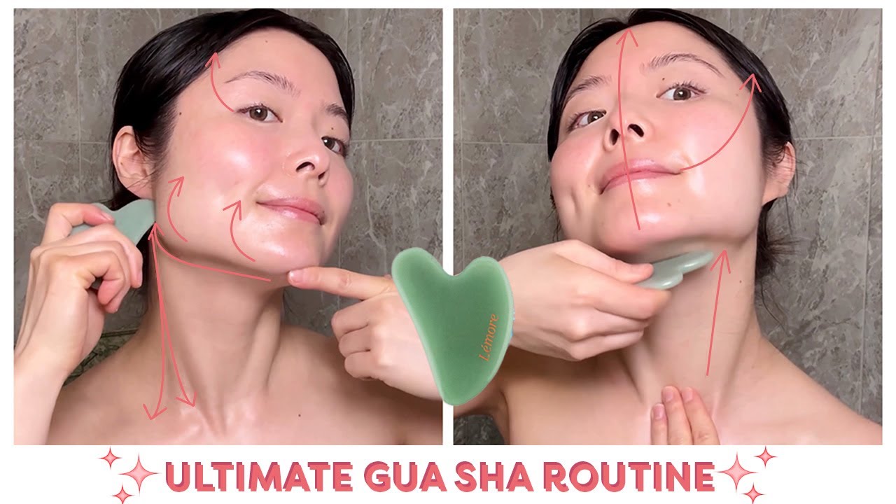 ✨LOOK & FEEL YOUR BEST✨[2024] ULTIMATE GUA SHA FACIAL MASSAGE ROUTINE | Follow Along ♡Lémore♡