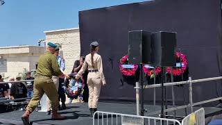 Placing of the wreaths in the memorial day ceremony for fallen IDF soldiers and police officers