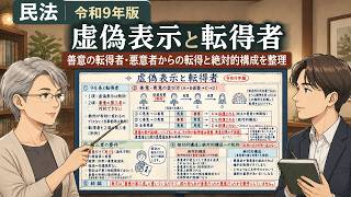 （令和9年版）【講義動画｜司法書士・民法・124】虚偽表示と転得者｜善意の転得者・悪意者からの転得と絶対的構成を整理