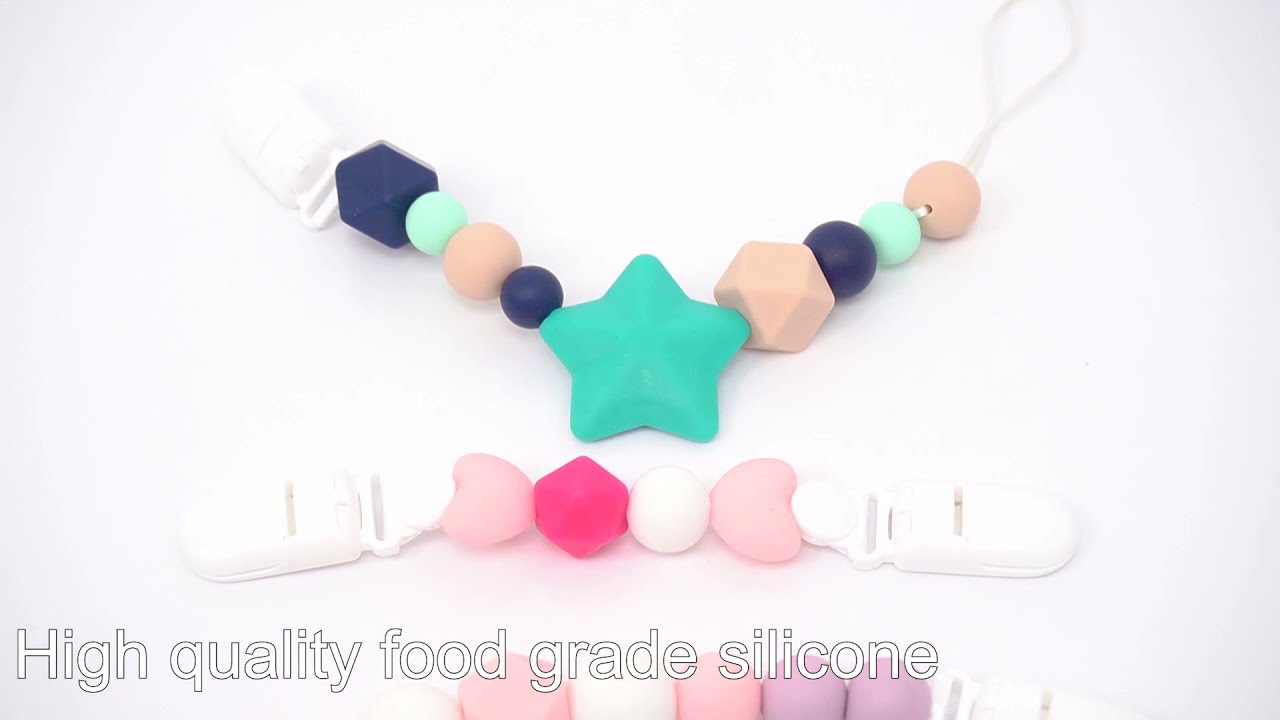New Food Grade Natural Feeding Silicone Baby Wood Pacifier Clip Dummy Holders