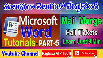 Mail Merge In Word In Telugu – Mailing Tab Ms Word