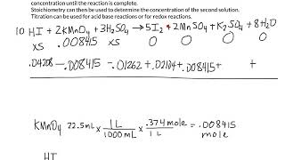 AP Unit 2: Redox Titration Example using BCA Tables