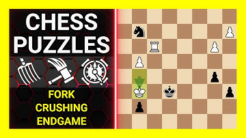 Chess Puzzles to Practice. Themes: Fork, Crushing, Endgame. Learn Chess