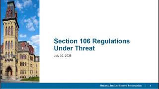 Section 106 Regulations Under Threat