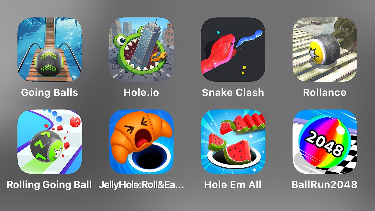 Going Balls, Hole.io, Snake Clash, Rollance, Rolling Going Ball, Jelly Hole, Hole Em All, Ball Run 2