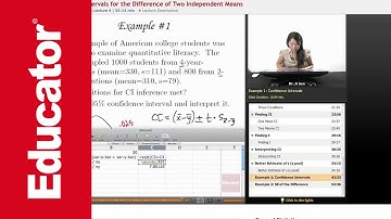 Statistics: Confidence Intervals for Different of Two Independent Means