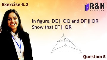 In fig 6.20, DE || OQ and DF || OR  Show that EF || QR | exercise 6.2 Q 5  class 10
