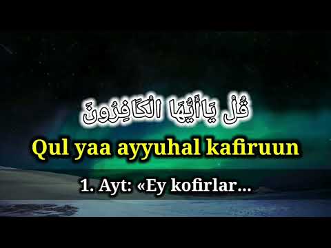 Kafirun surasi yod olish uchun